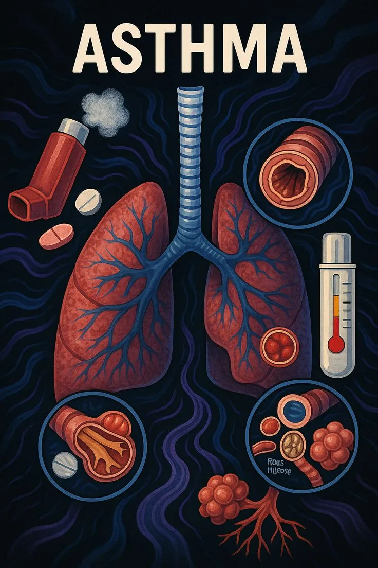 Illustration of lungs and airways