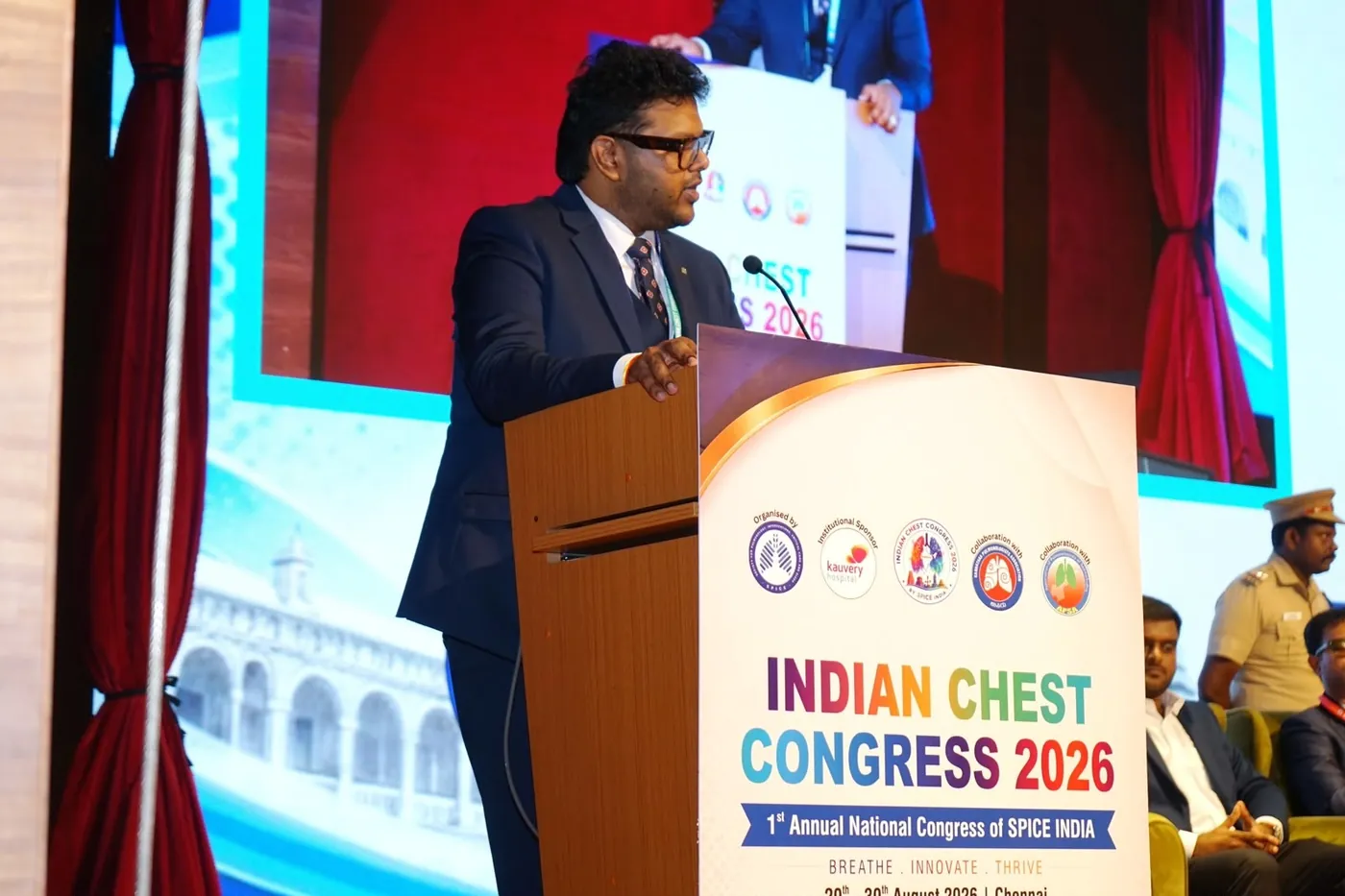 Dr. Koushik speaking at Indian Chest Congress 2026